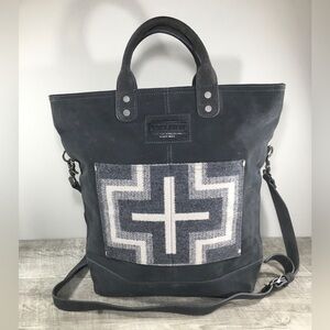 Pendleton San Miguel Wool Pattern Leather Blanket Bag Purse Satchel ShoulderBag